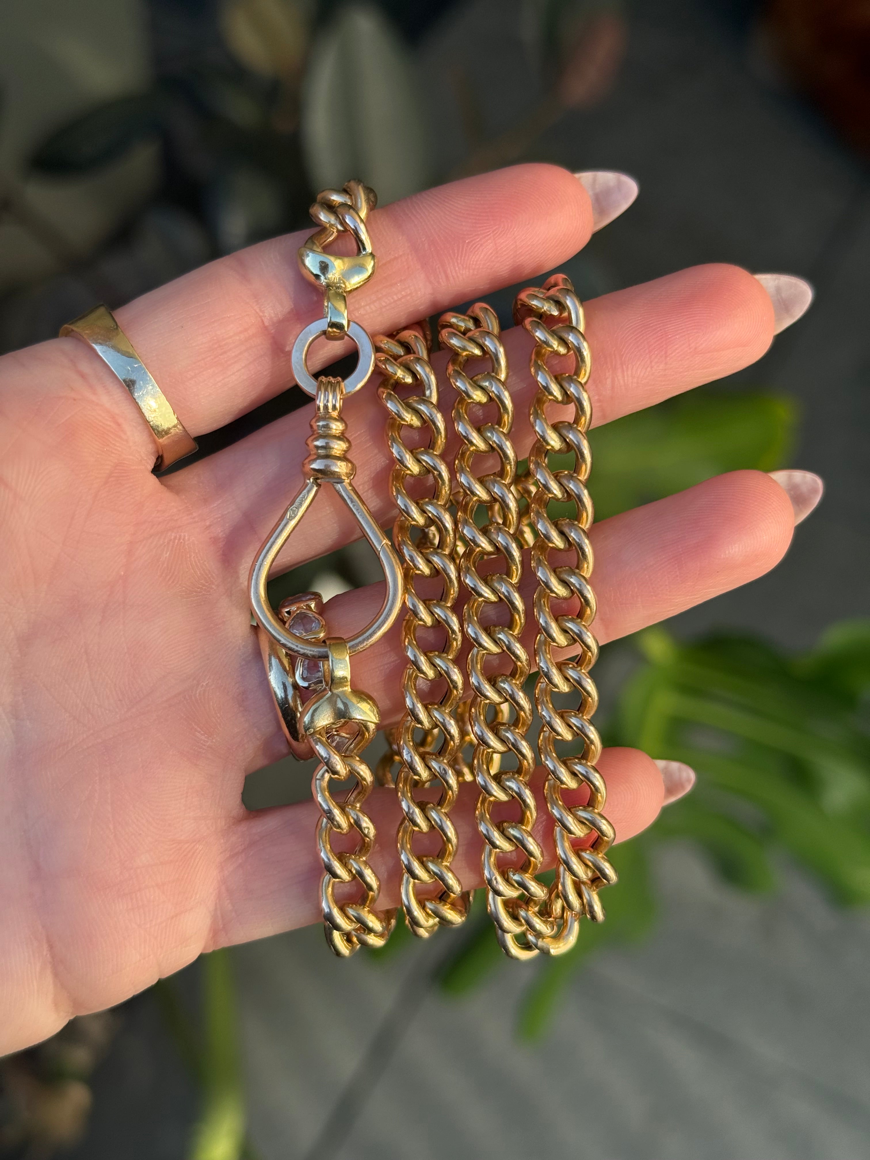 Fish Hook Long Chunky Curb Chain