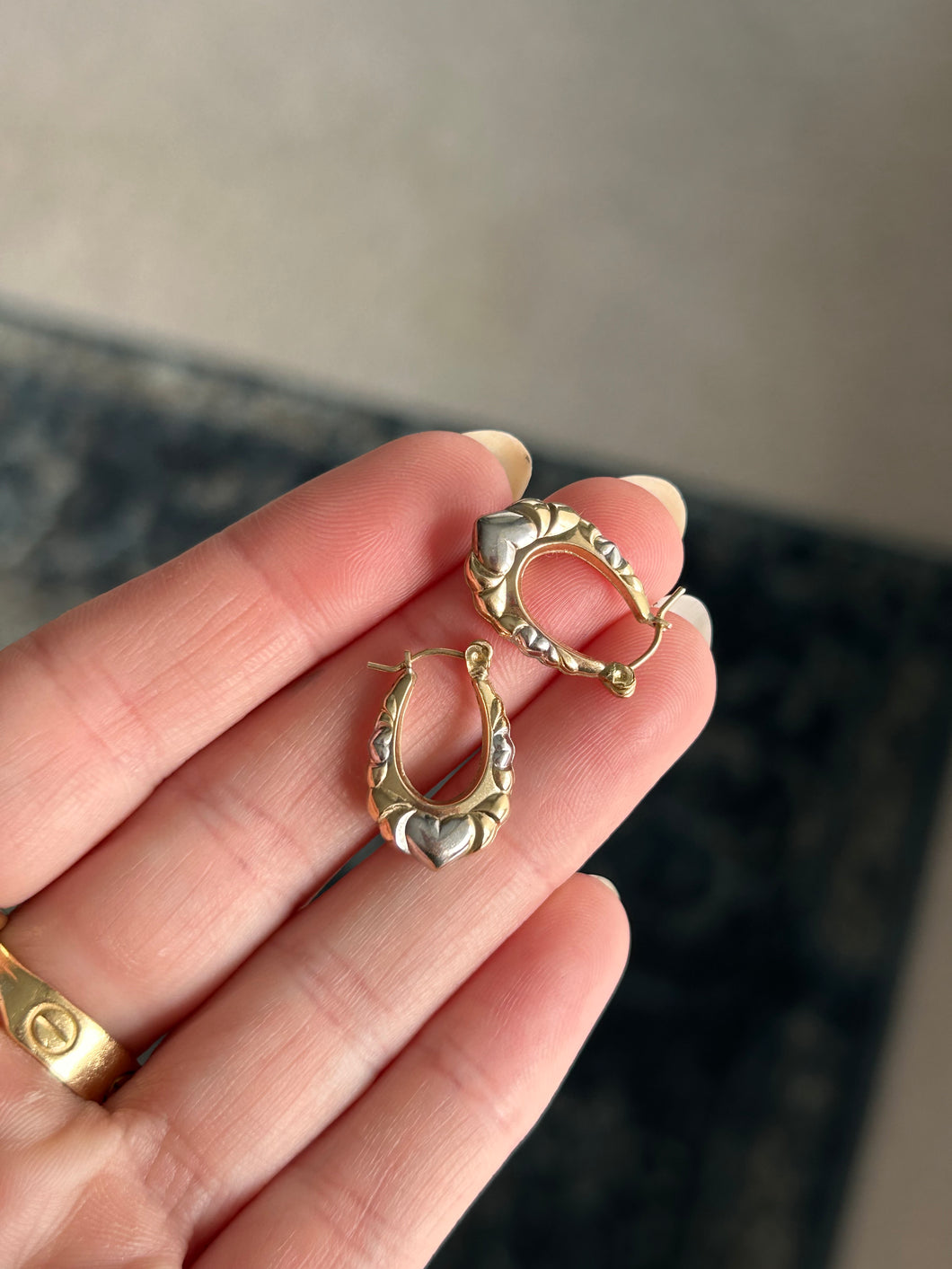 Mini Heart Oval Hoops