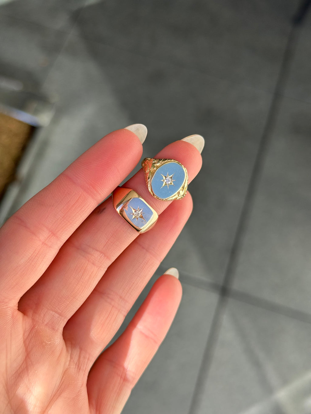 Filigree Starburst Signet Ring