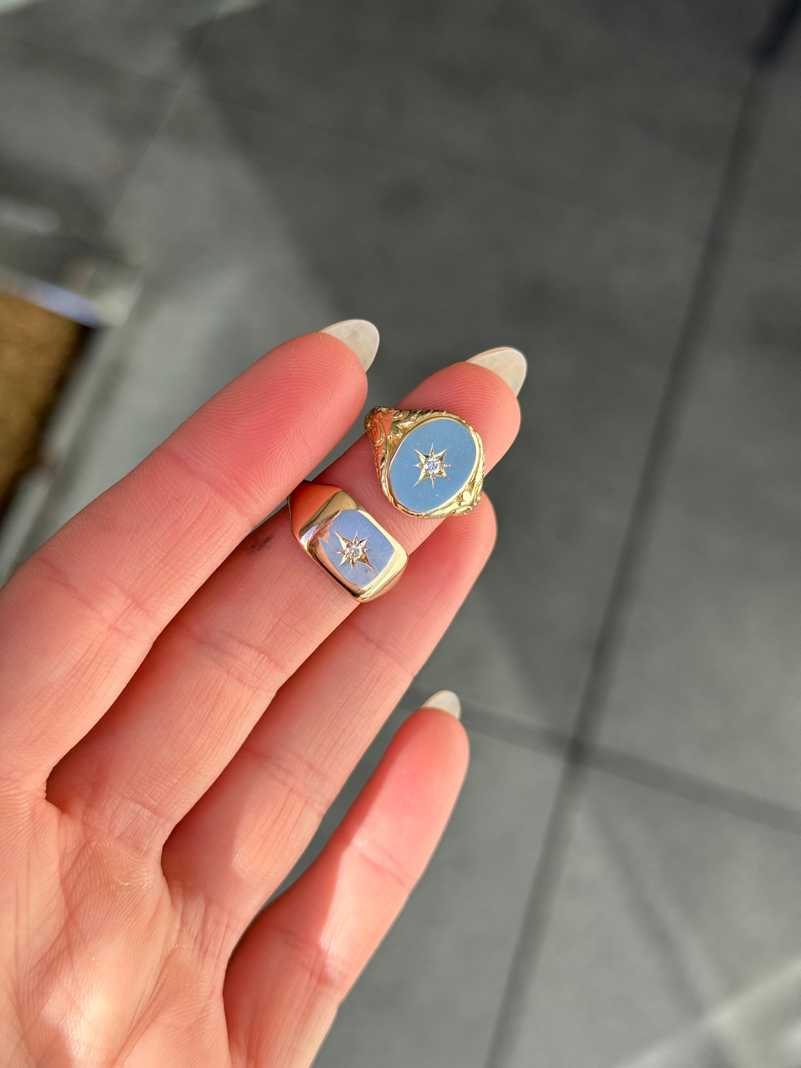 Filigree Starburst Signet Ring