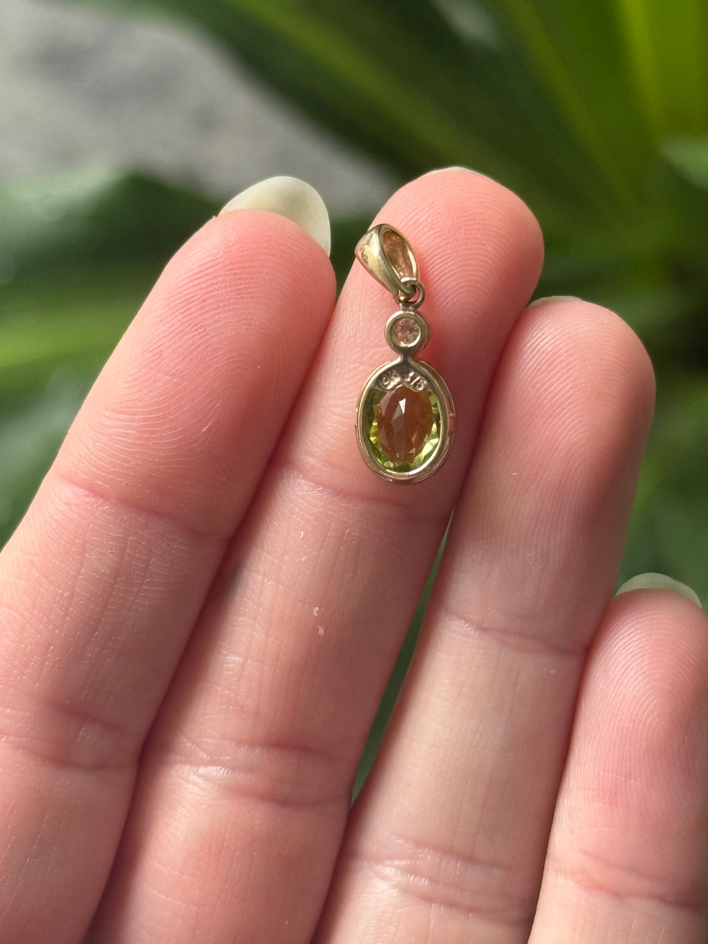 Diamond Peridot Drop