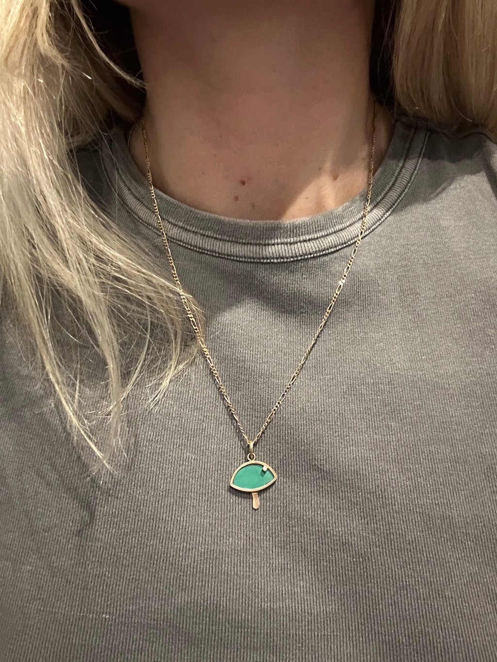 Malachite Mushroom Charm