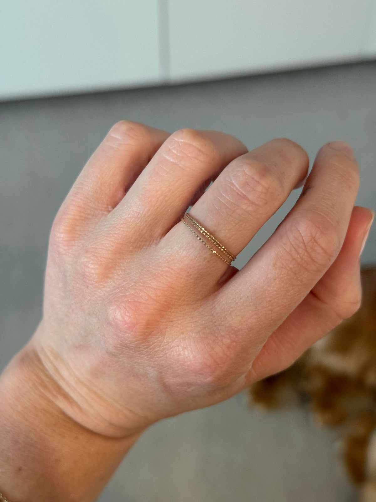 10k Shimmery Dainty Stacking Rings