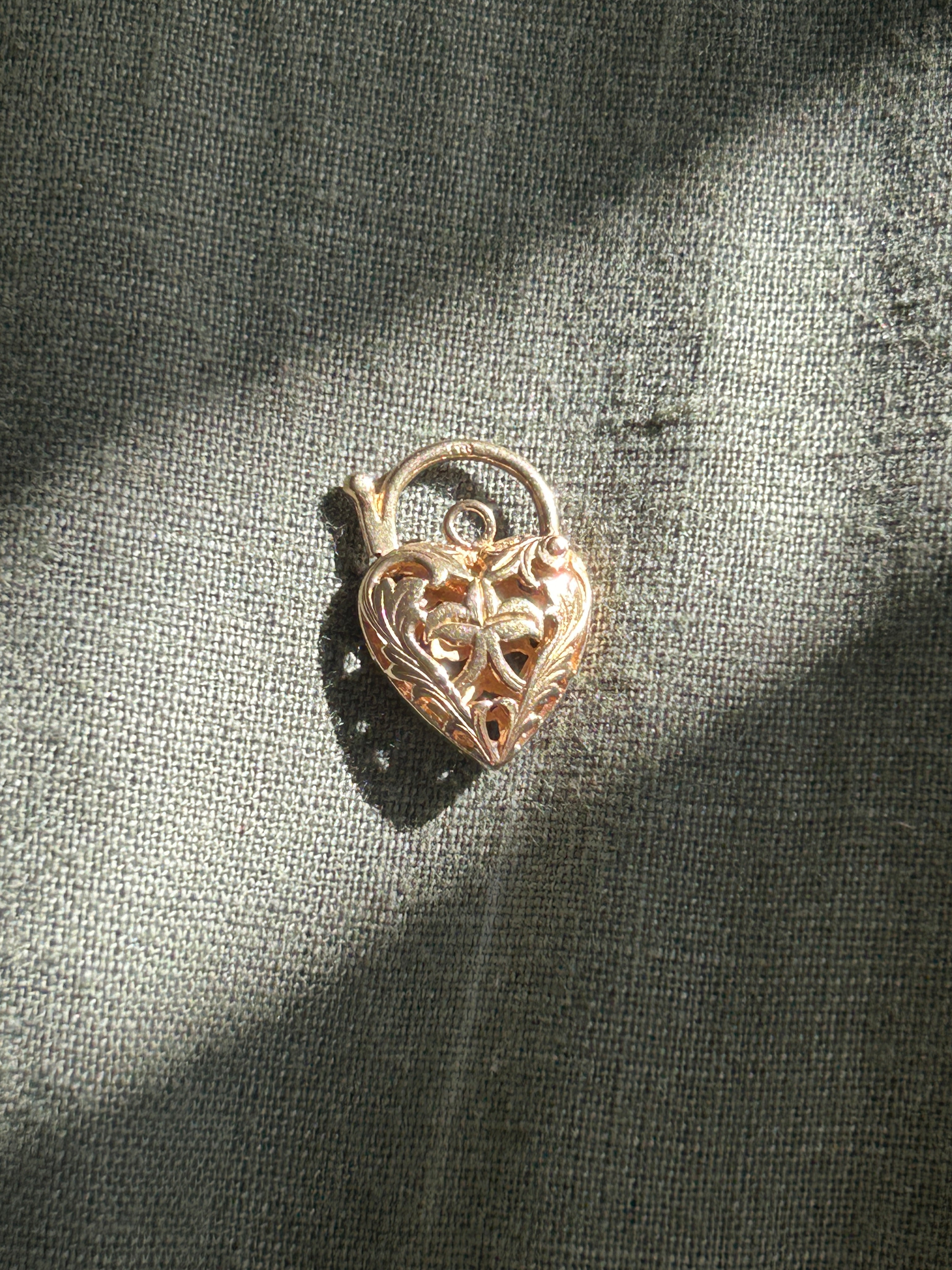 Antique Heart Padlock Charm