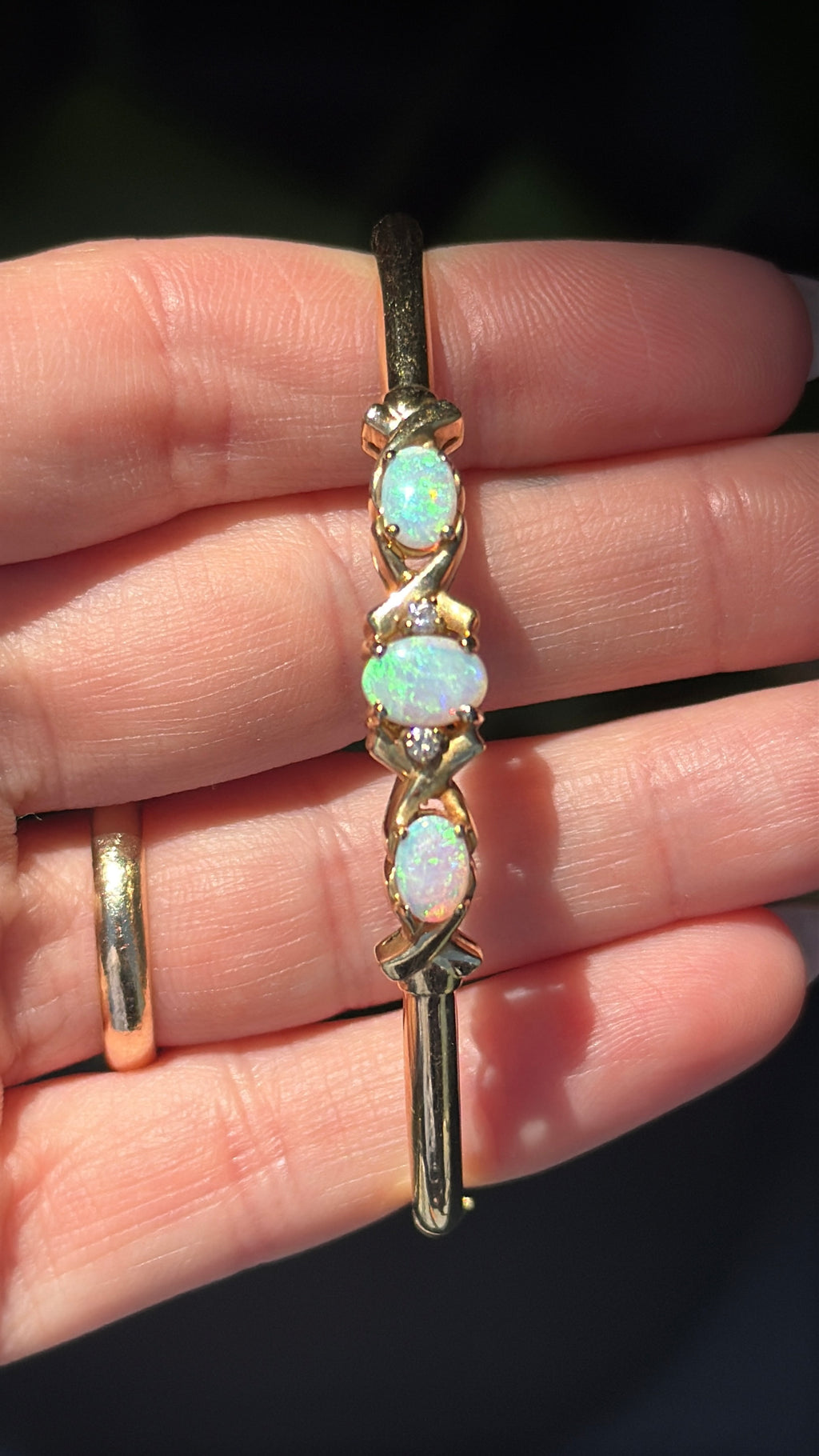 Opal Diamond Bangle