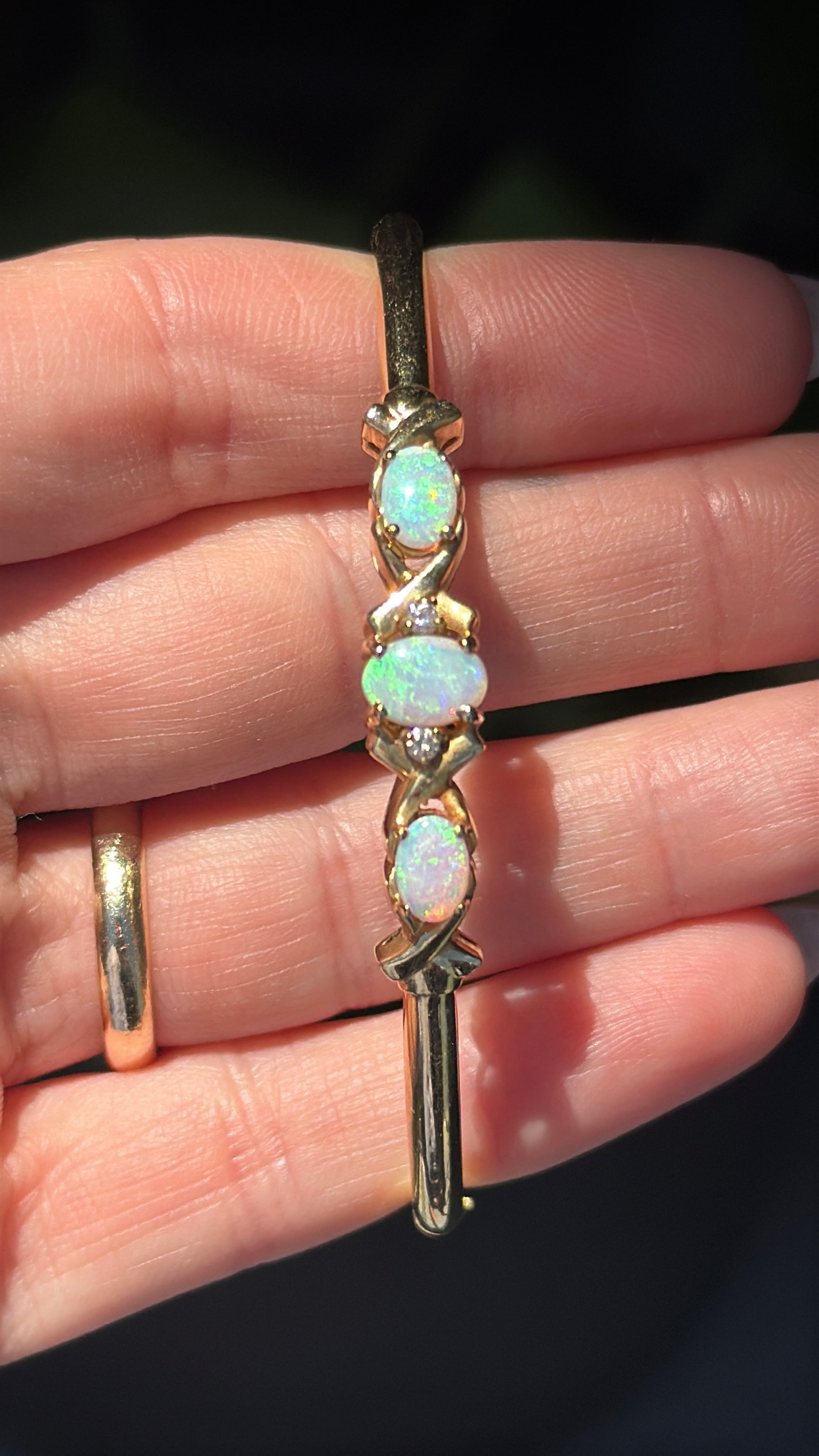 Opal Diamond Bangle