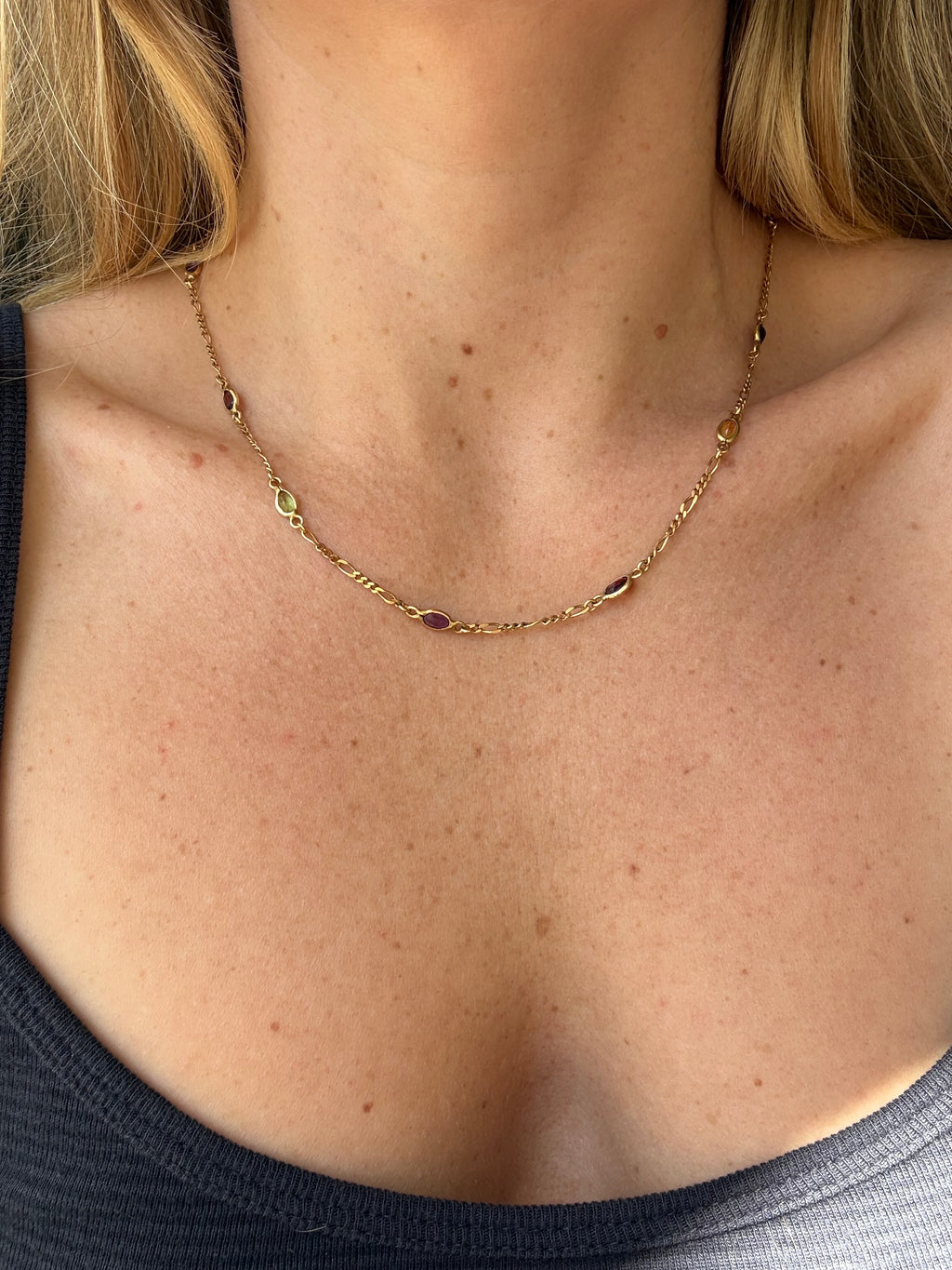 Gemstone Figaro Chain