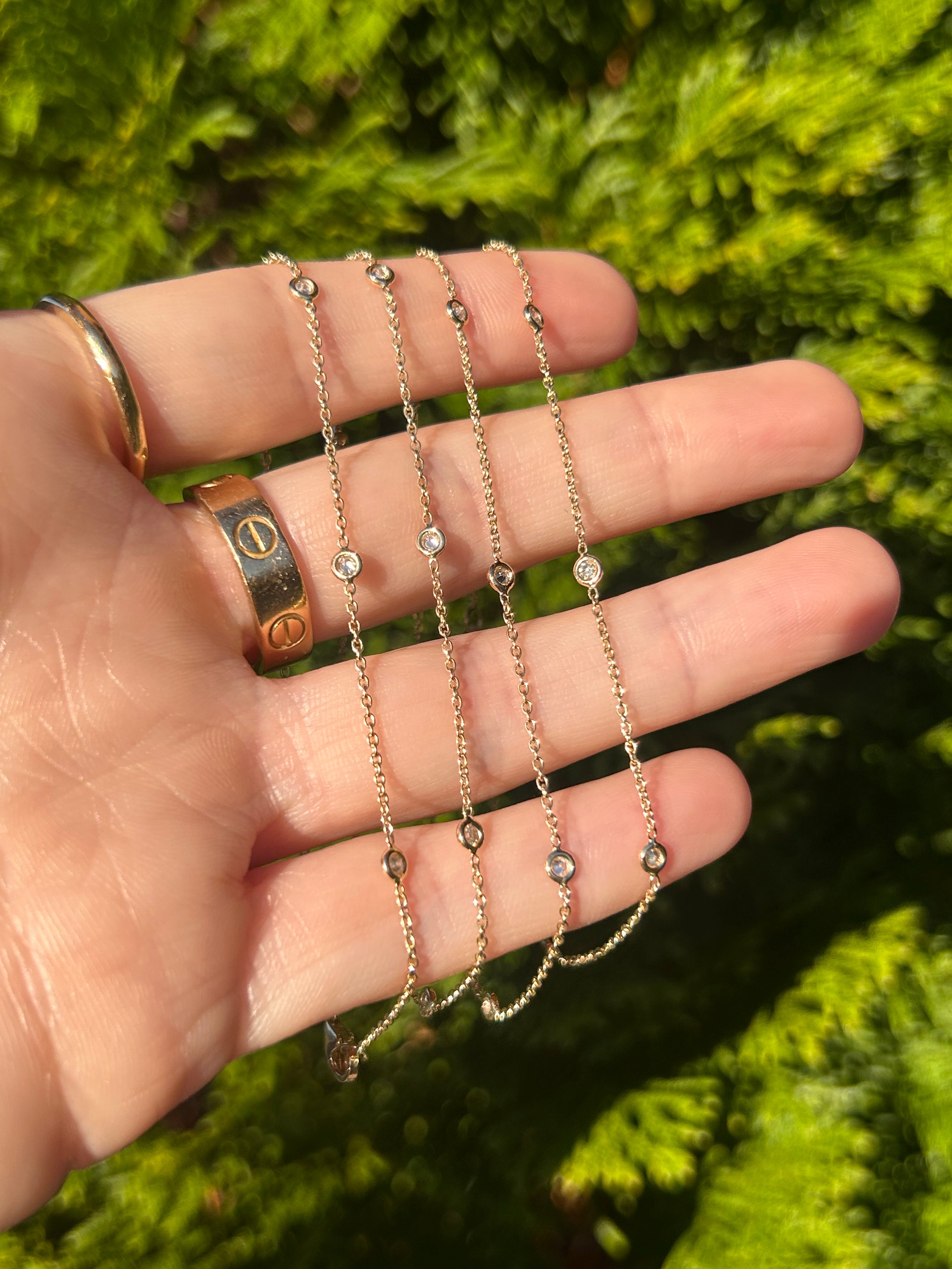 Dainty Diamond Bezel Bracelet is
