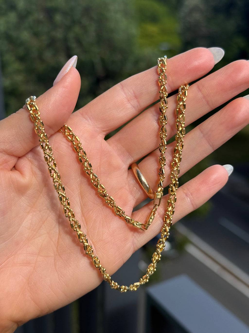 Sparkly Beaded Braided Chain Necklace