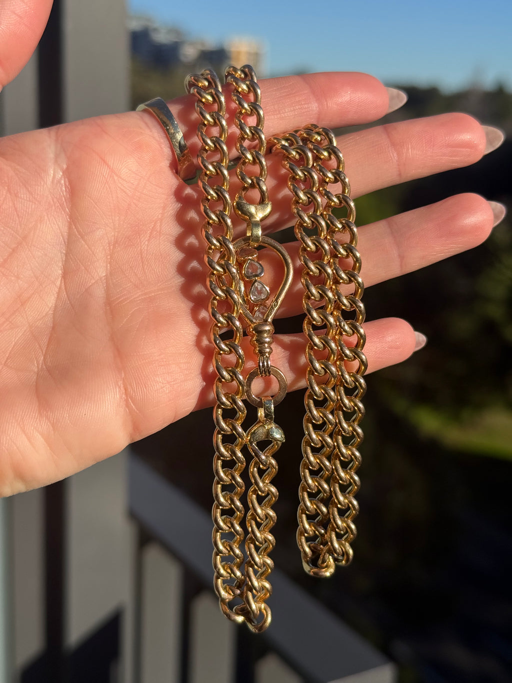 Fish Hook Long Chunky Curb Chain
