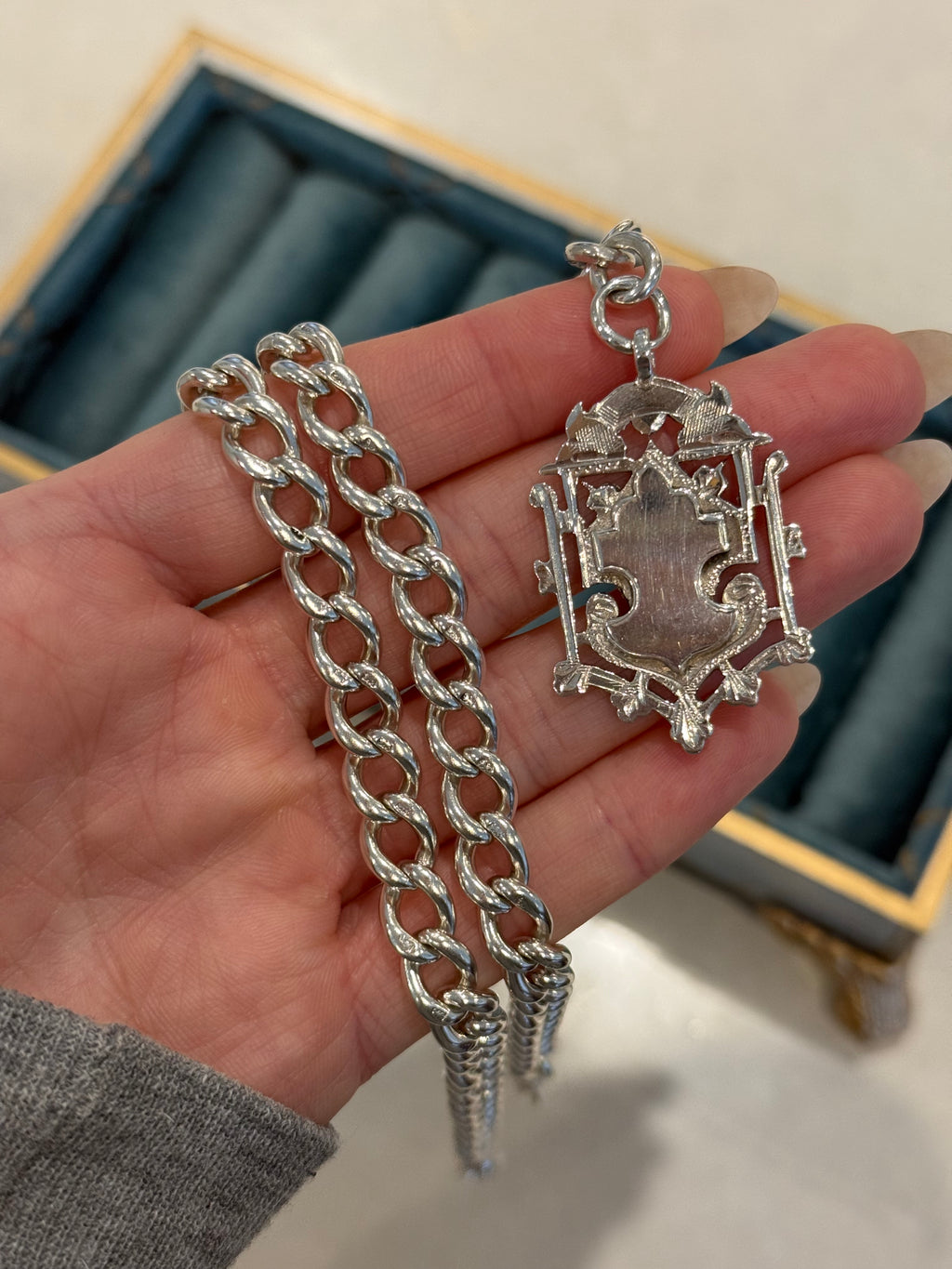 Antique Shield Silver Albert