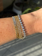 18k WG Bubble Natural Diamond Tennis Bracelet