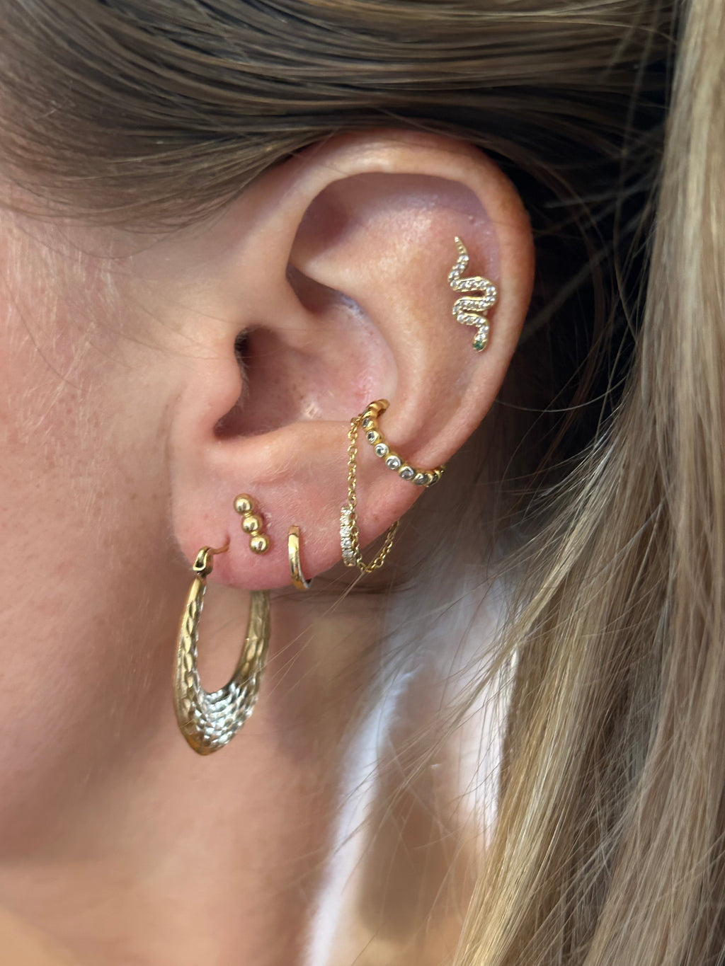 Diamond Cut Oval Hoops