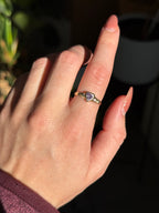Amethyst Diamond Heart Ring