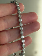 18k WG Bubble Natural Diamond Tennis Bracelet