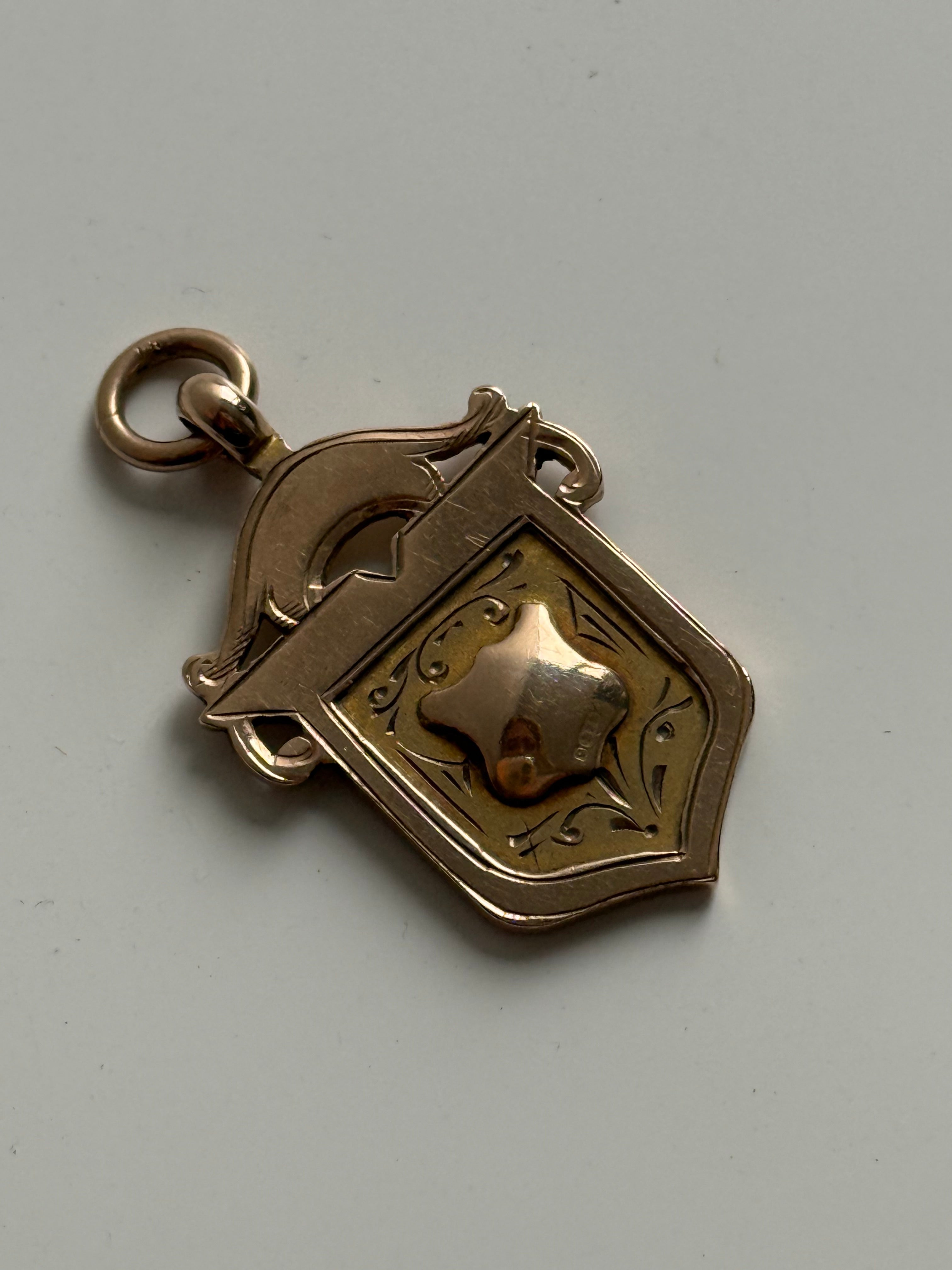Solid Antique Shield Pendant