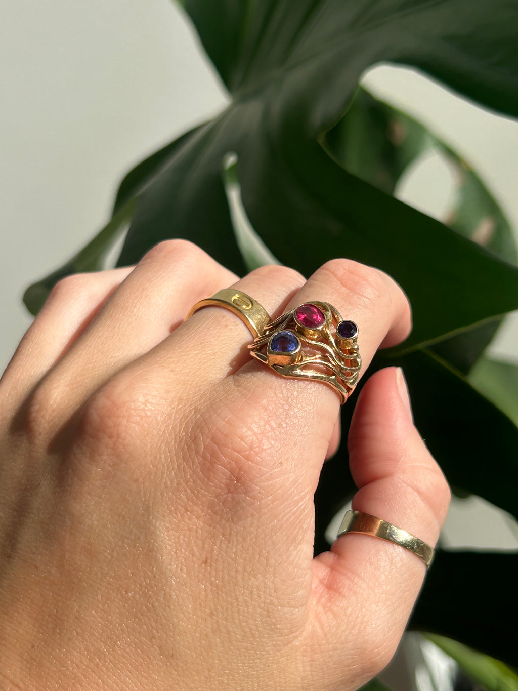 Gemstone Cluster Ring