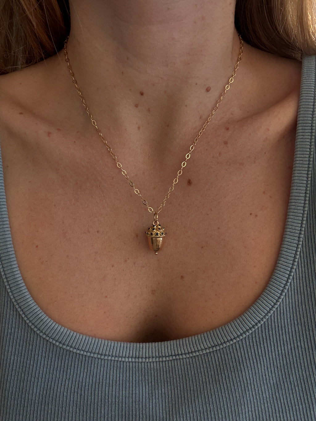 Gemstone Acorn Charm