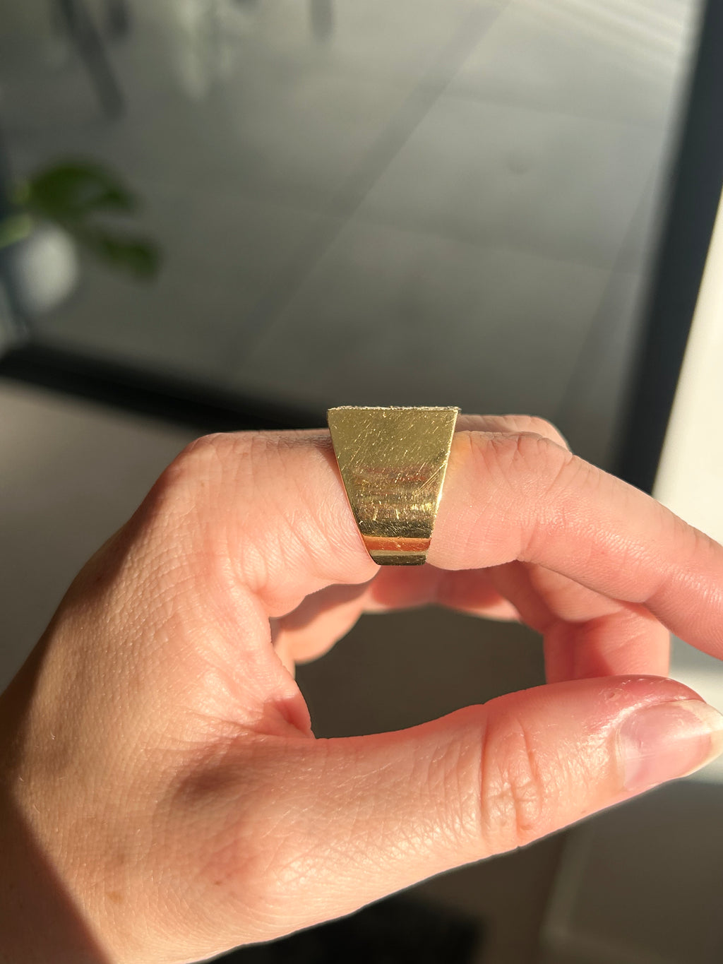 Textured Square Diamond Ring