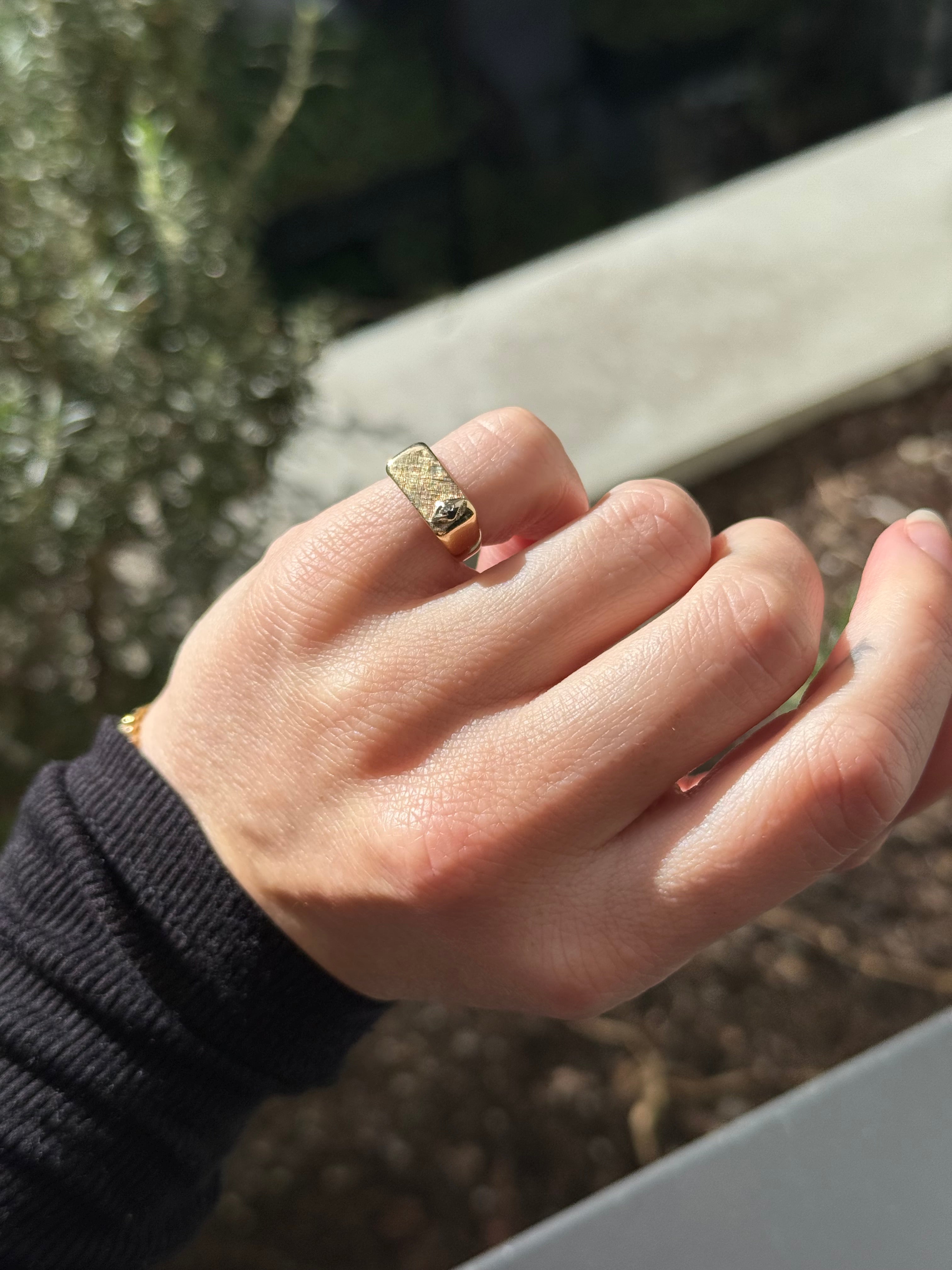 Square Signet with Diamond