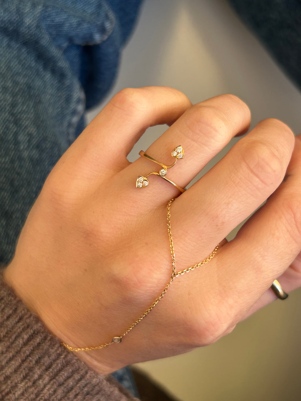 Diamond Heart Arrow Ring