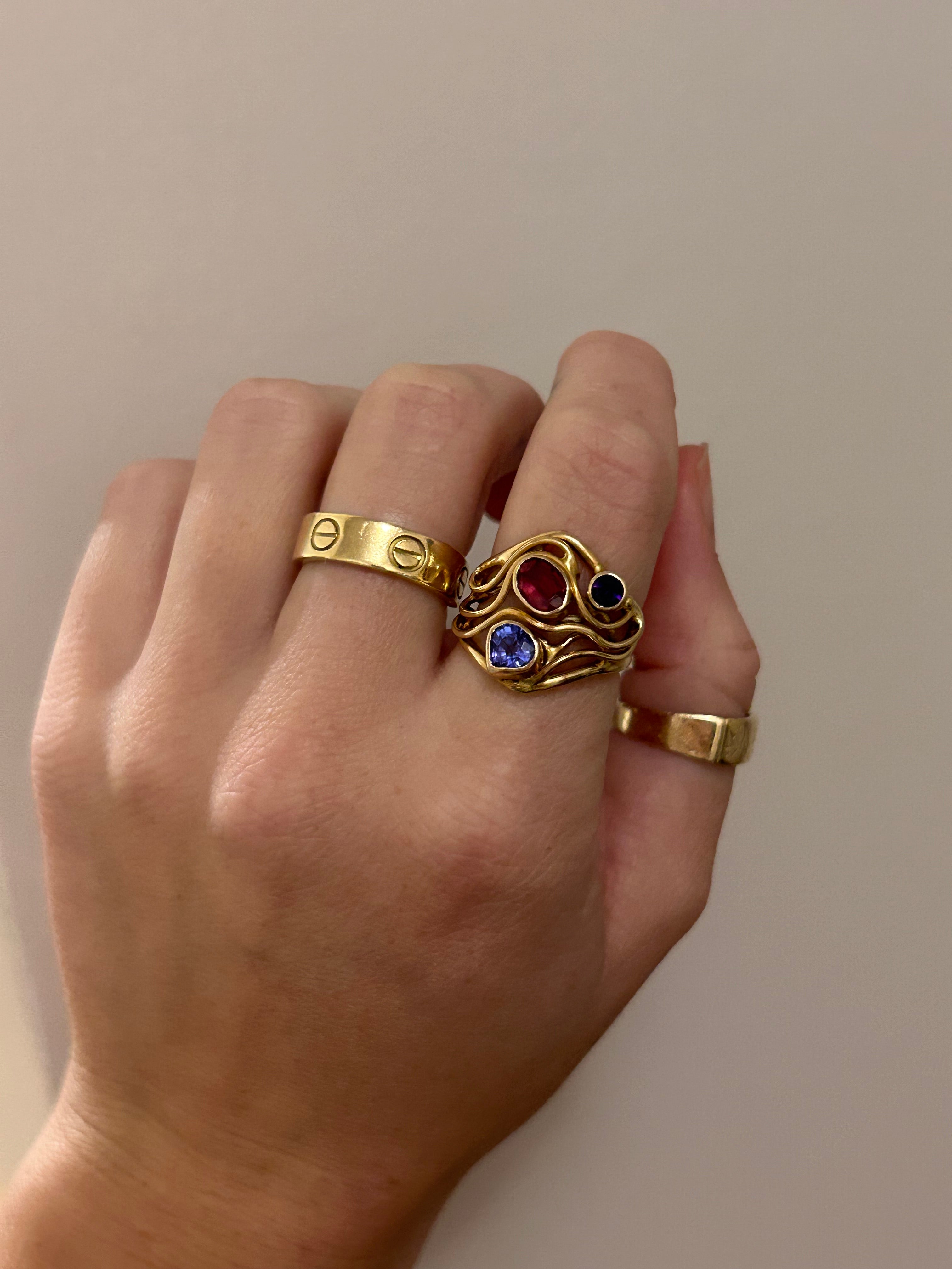 Gemstone Cluster Ring