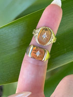 Filigree Starburst Signet Ring