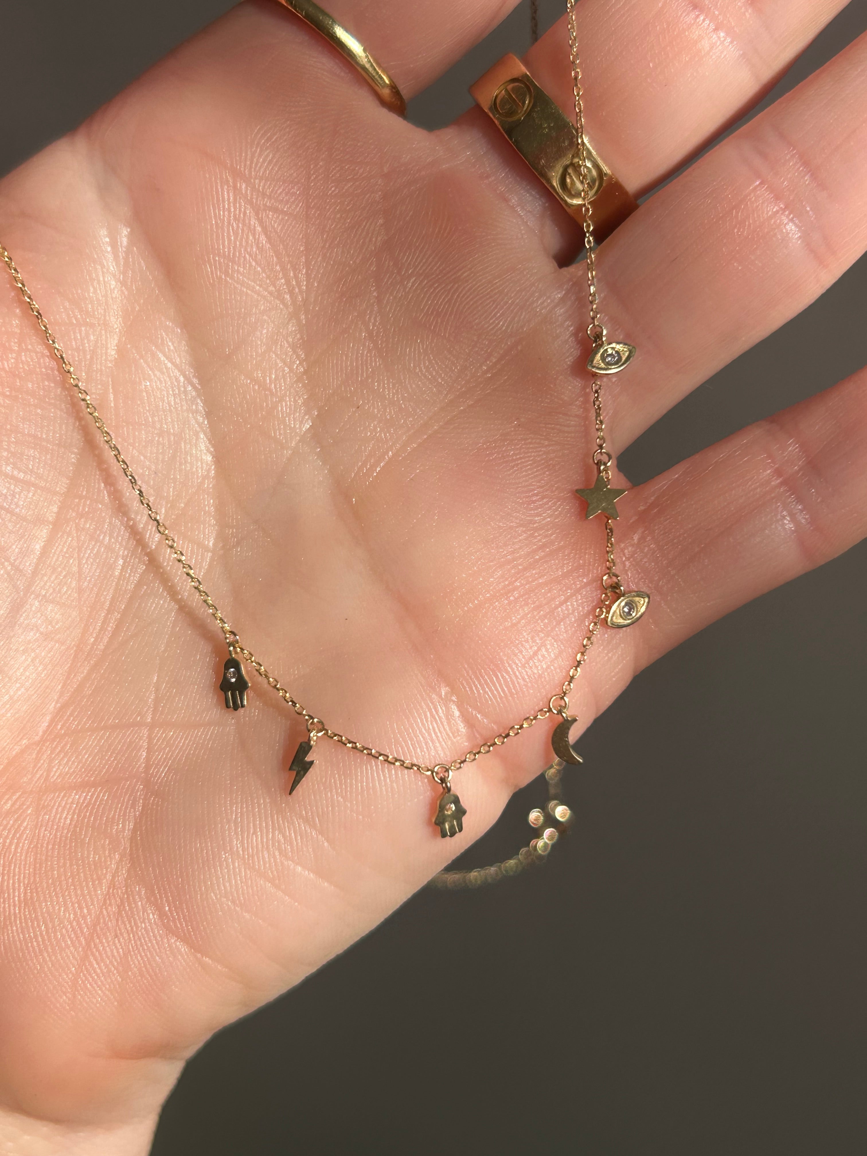 Celestial Dainty Charm Necklace
