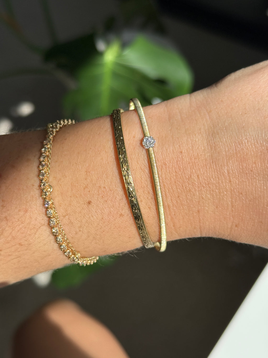 Flower Diamond Bangle