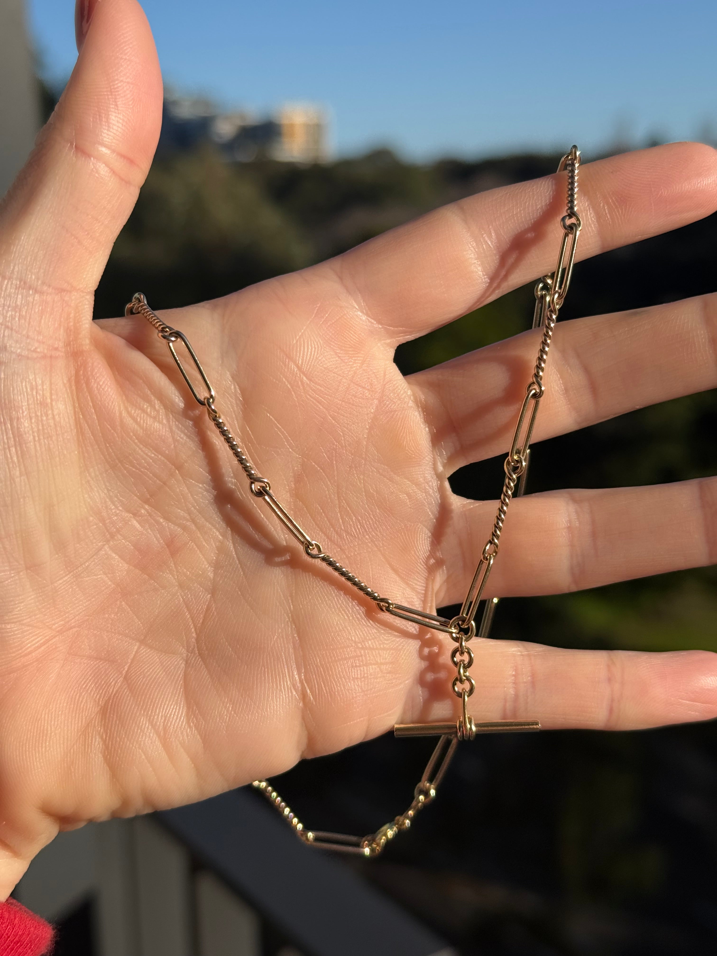 Fancy Twisted Trombone T Bar Chain
