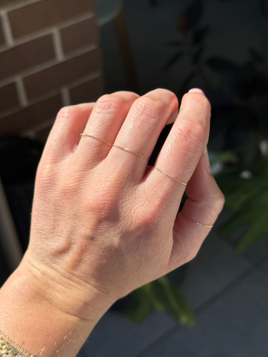 10k Shimmery Dainty Stacking Rings