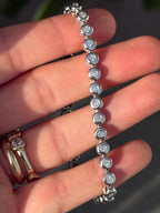 18k WG Bubble Natural Diamond Tennis Bracelet