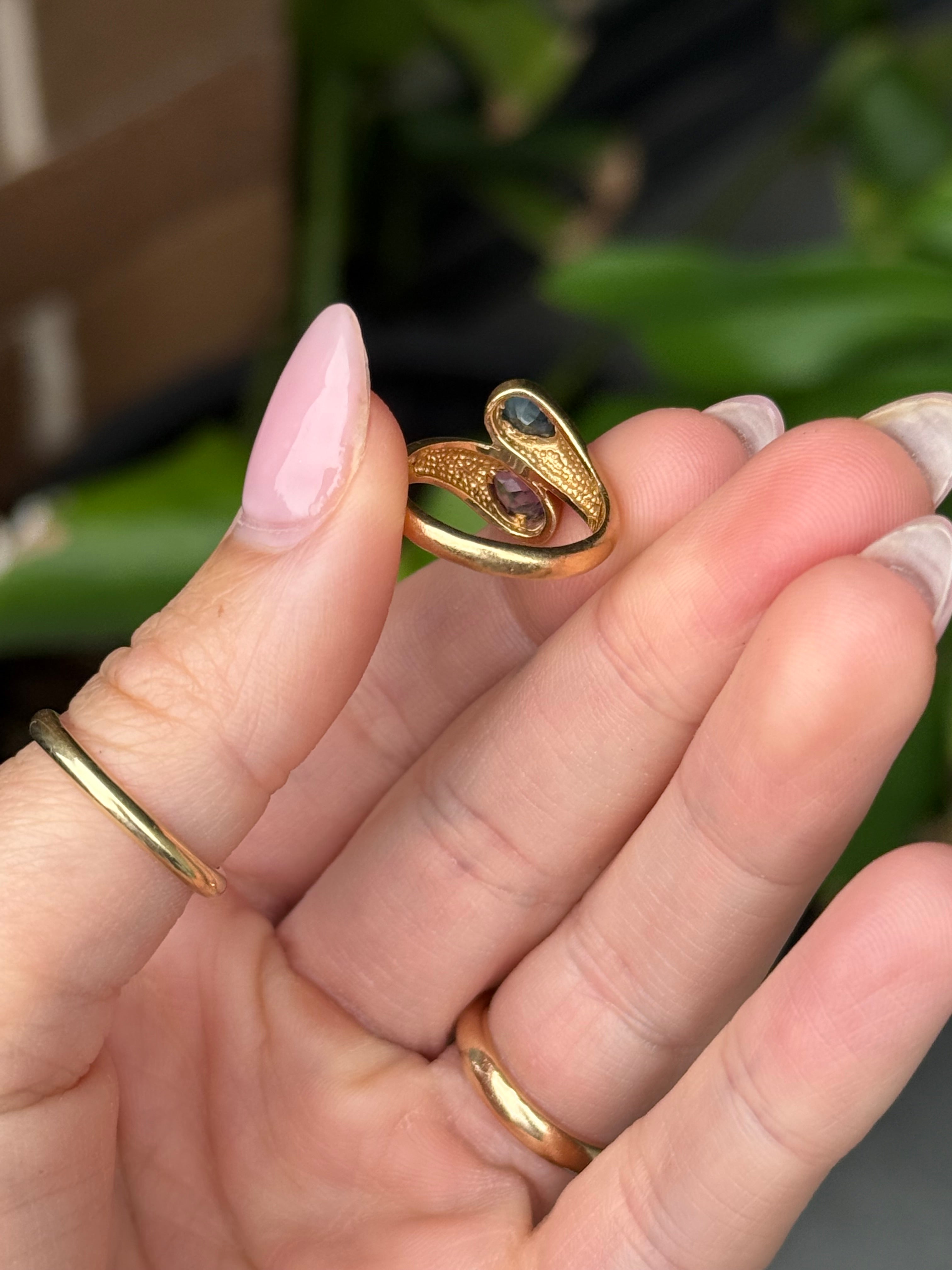 Topaz Amethyst Bypass Ring