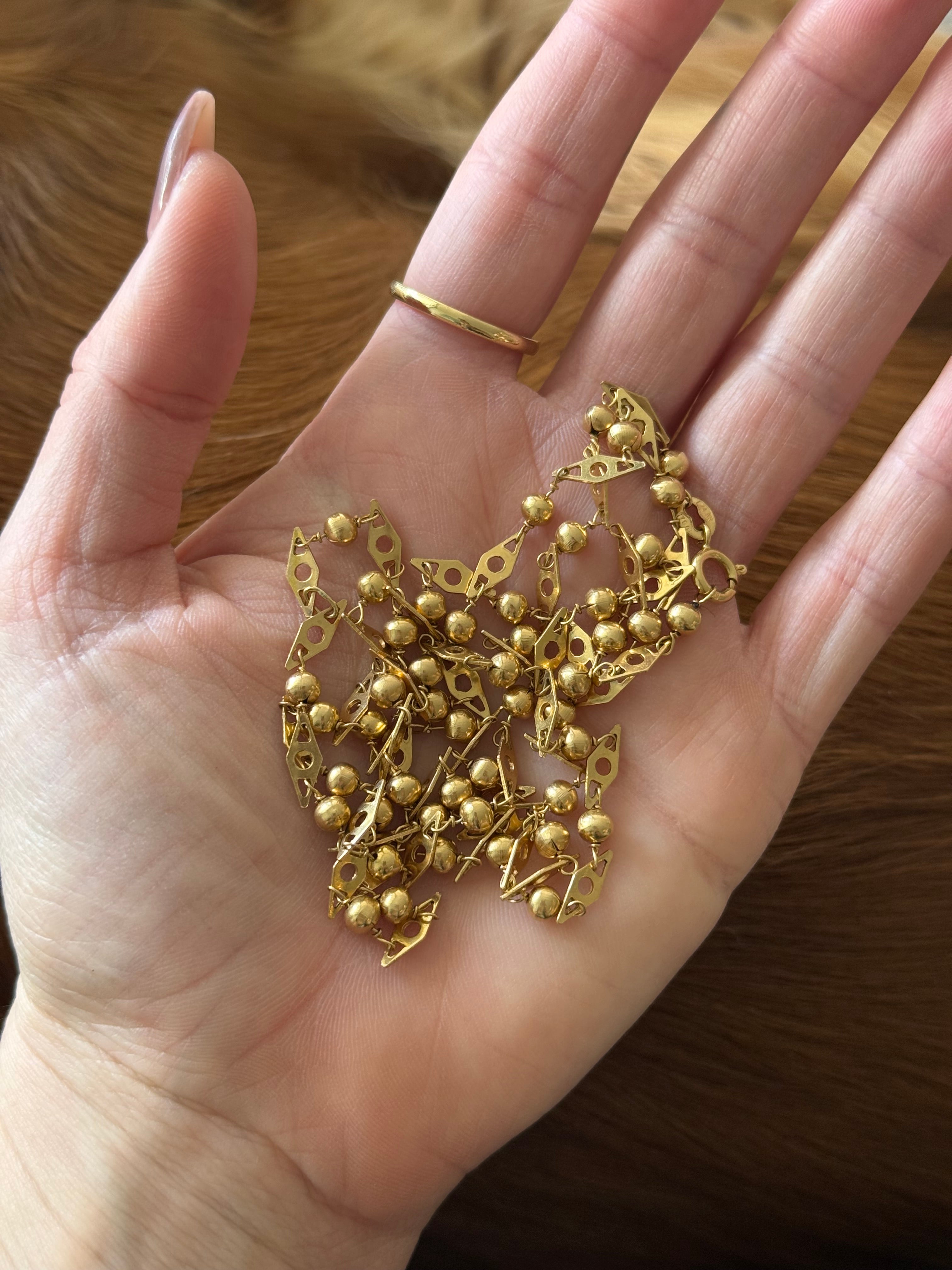 18k Fancy Ball Long Guard Chain