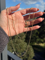 Solid Long Diamond Cut Ball Chain