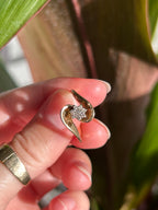 Diamond Flower Wave Ring