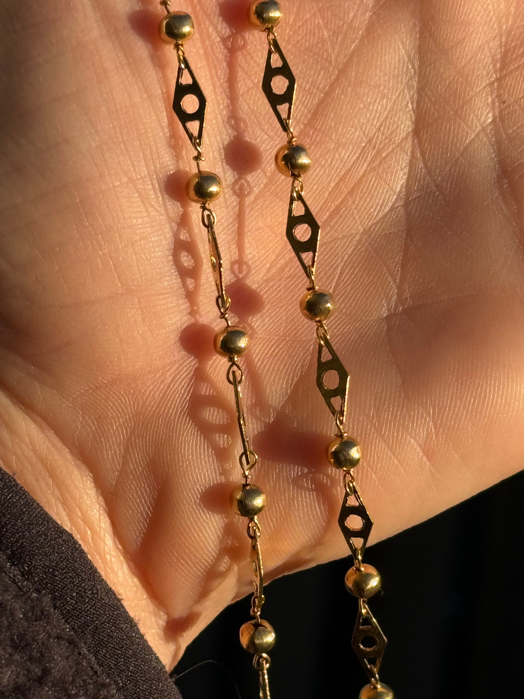 18k Fancy Ball Long Guard Chain