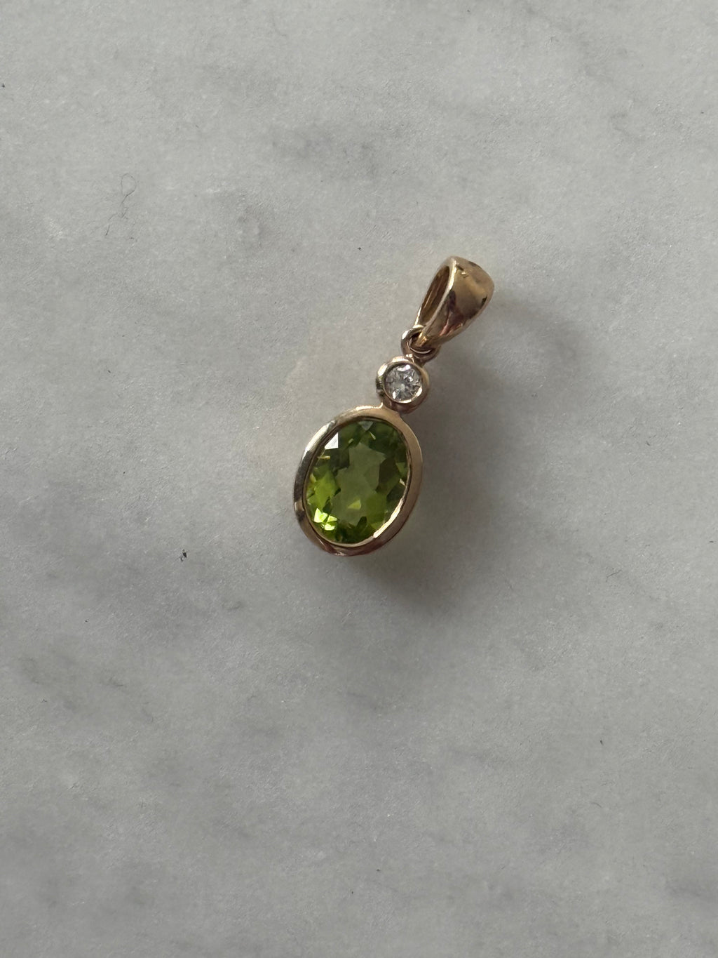 Diamond Peridot Drop