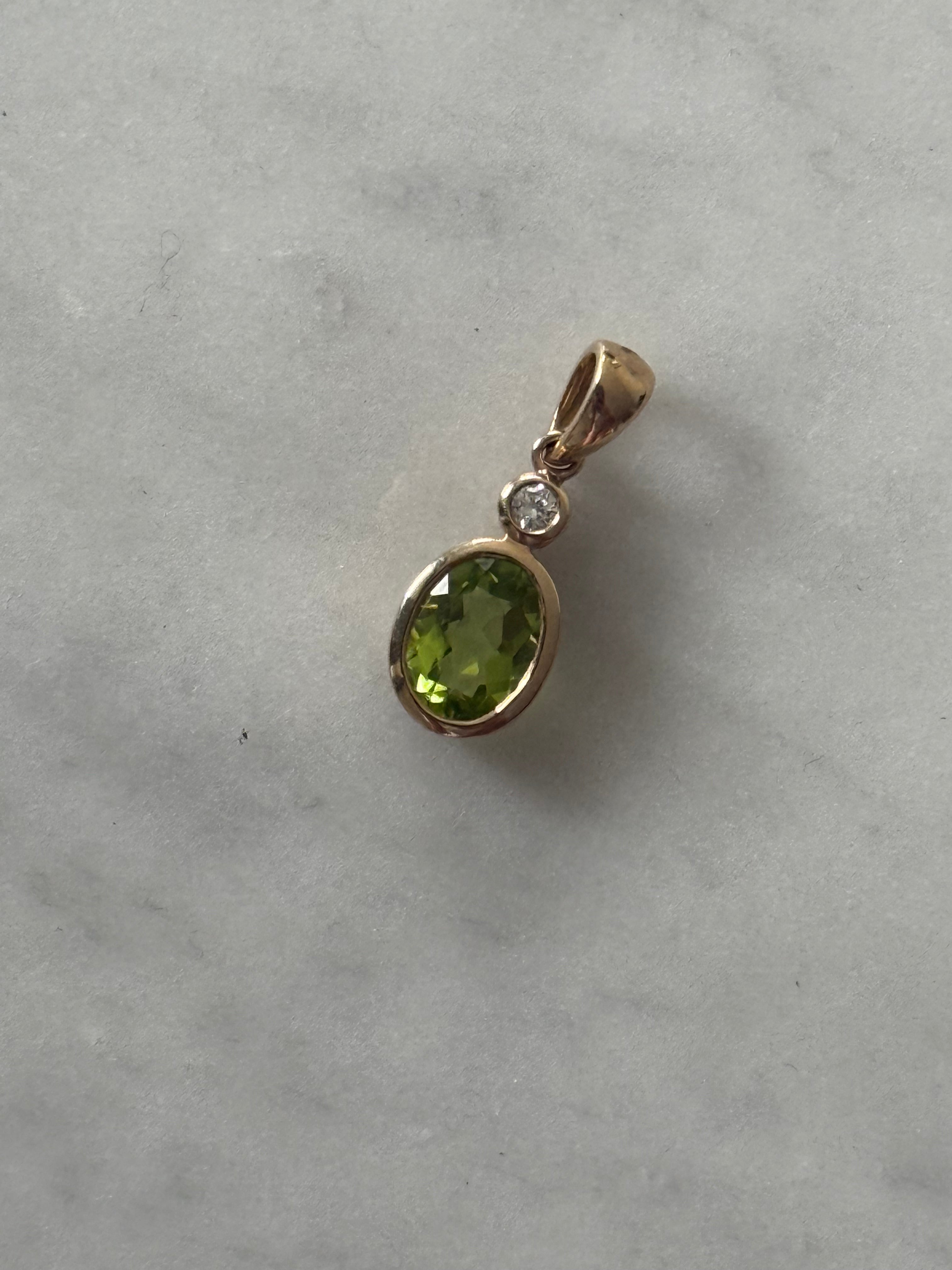 Diamond Peridot Drop