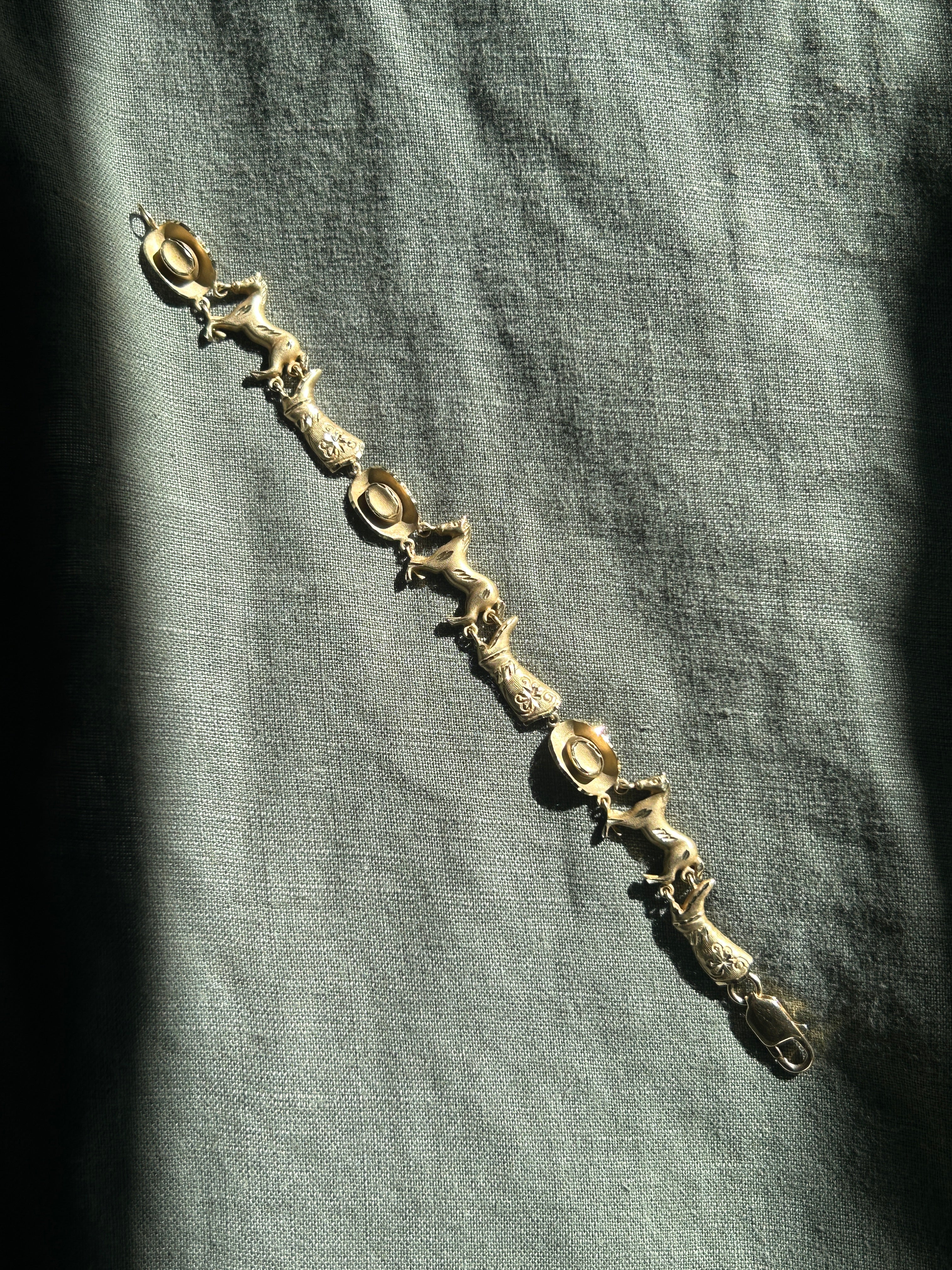 Cowgirl Detailed Charm Bracelet