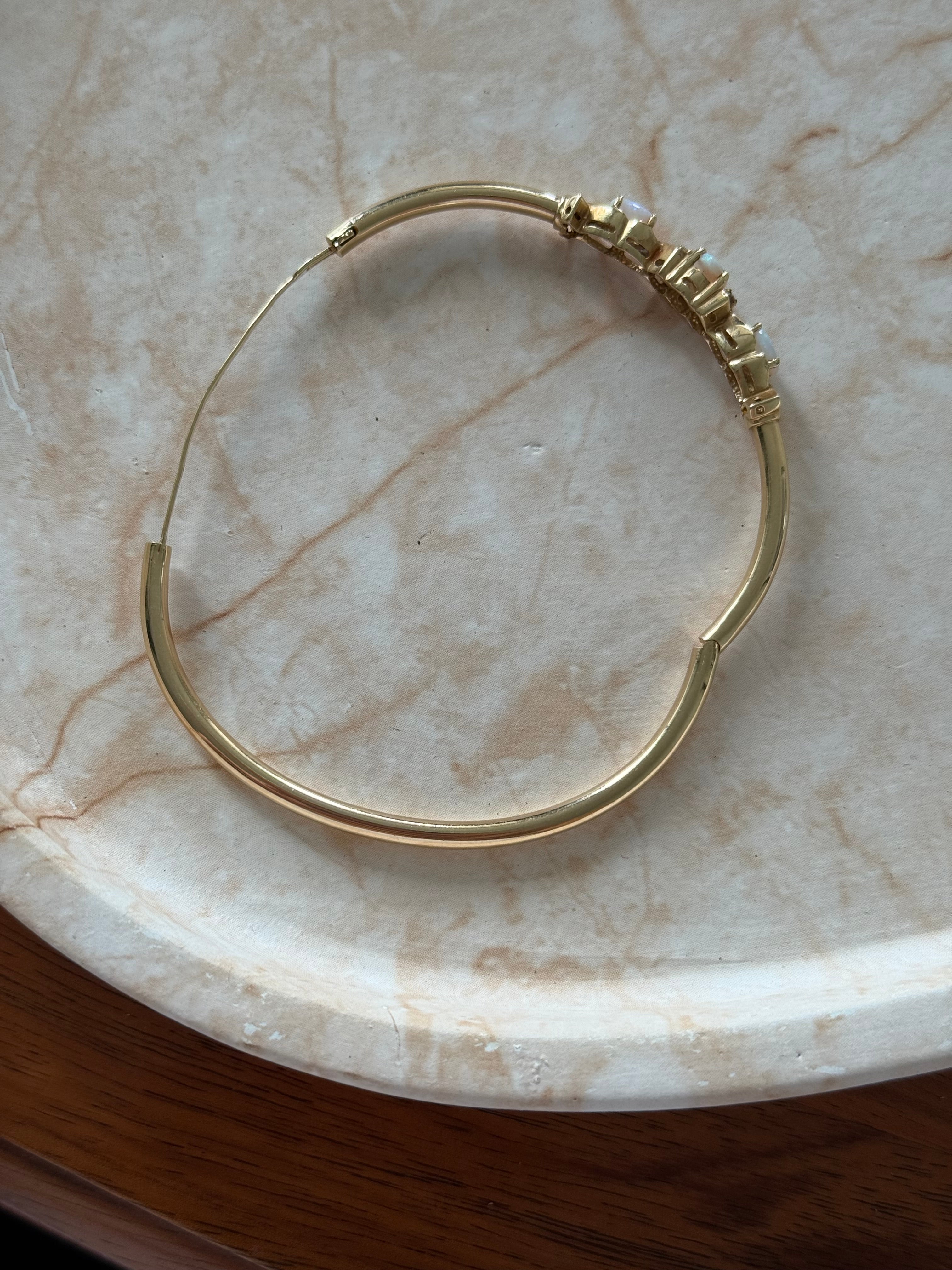 Opal Diamond Bangle