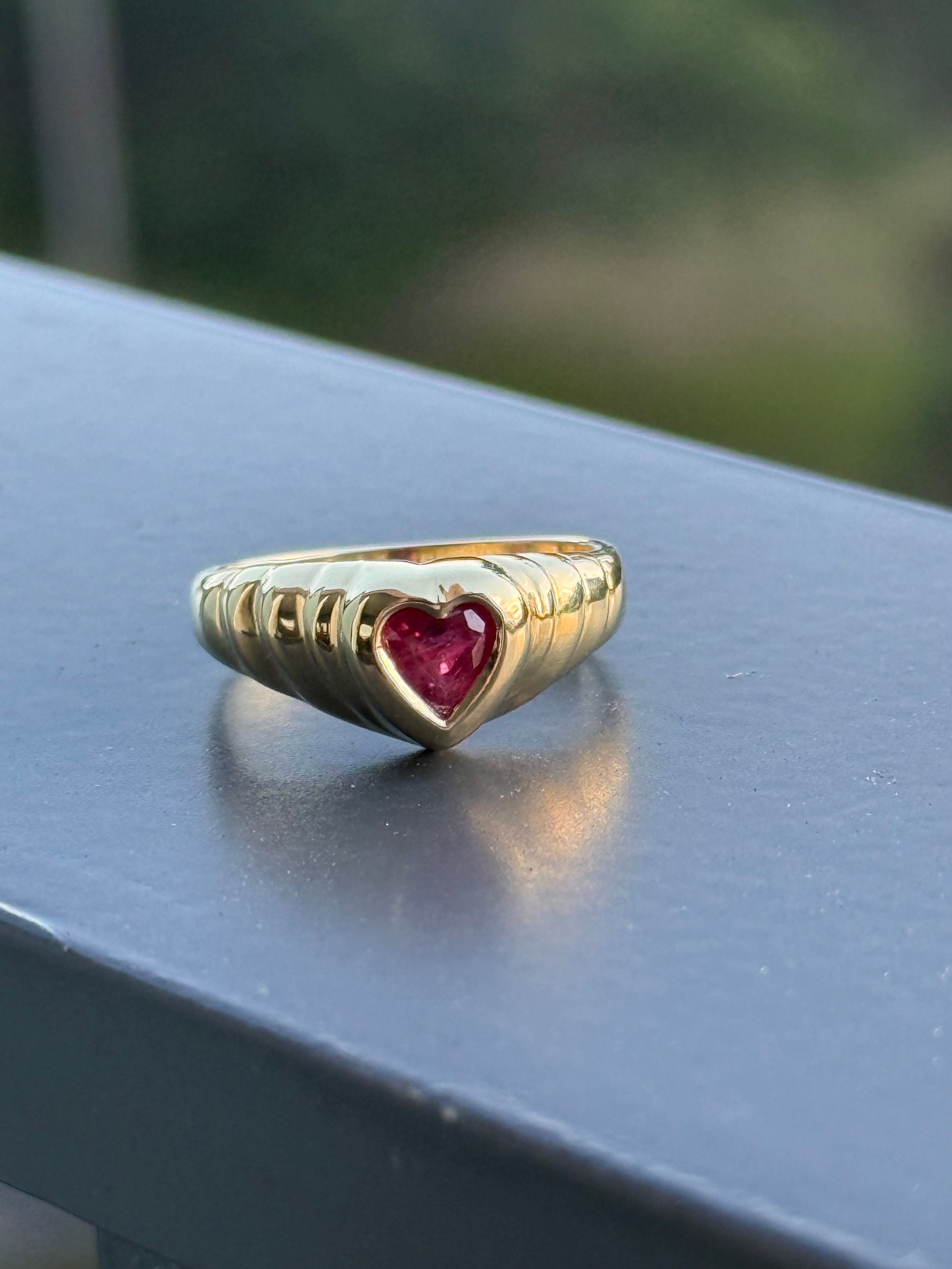 14k Ruby Heart Ring