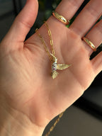 Gemstone Diamond Hummingbird Charm/ Pin