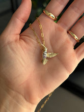 Load image into Gallery viewer, Gemstone Diamond Hummingbird Charm/ Pin

