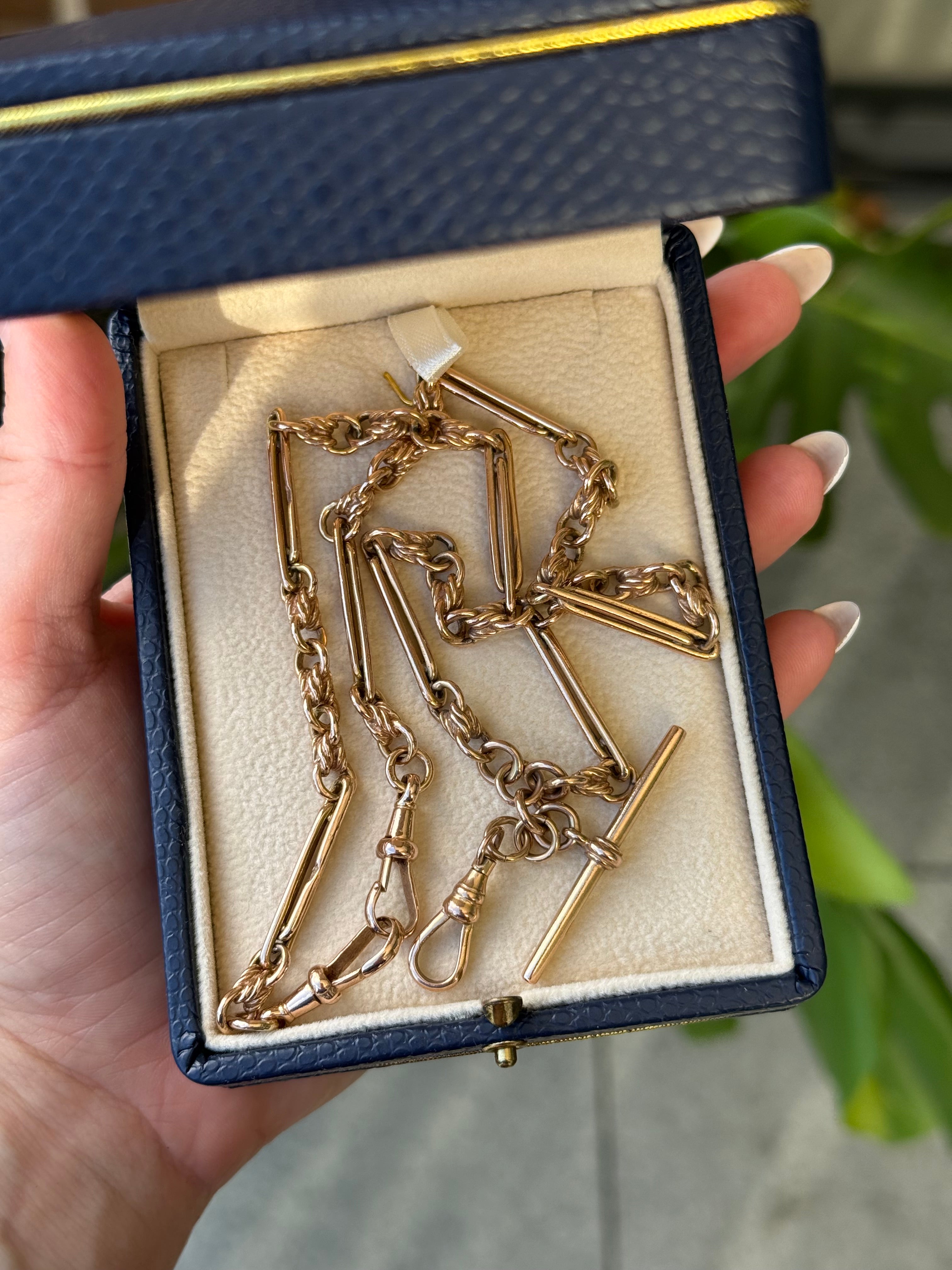 Antique Solid Fetter Fancy Watch Chain