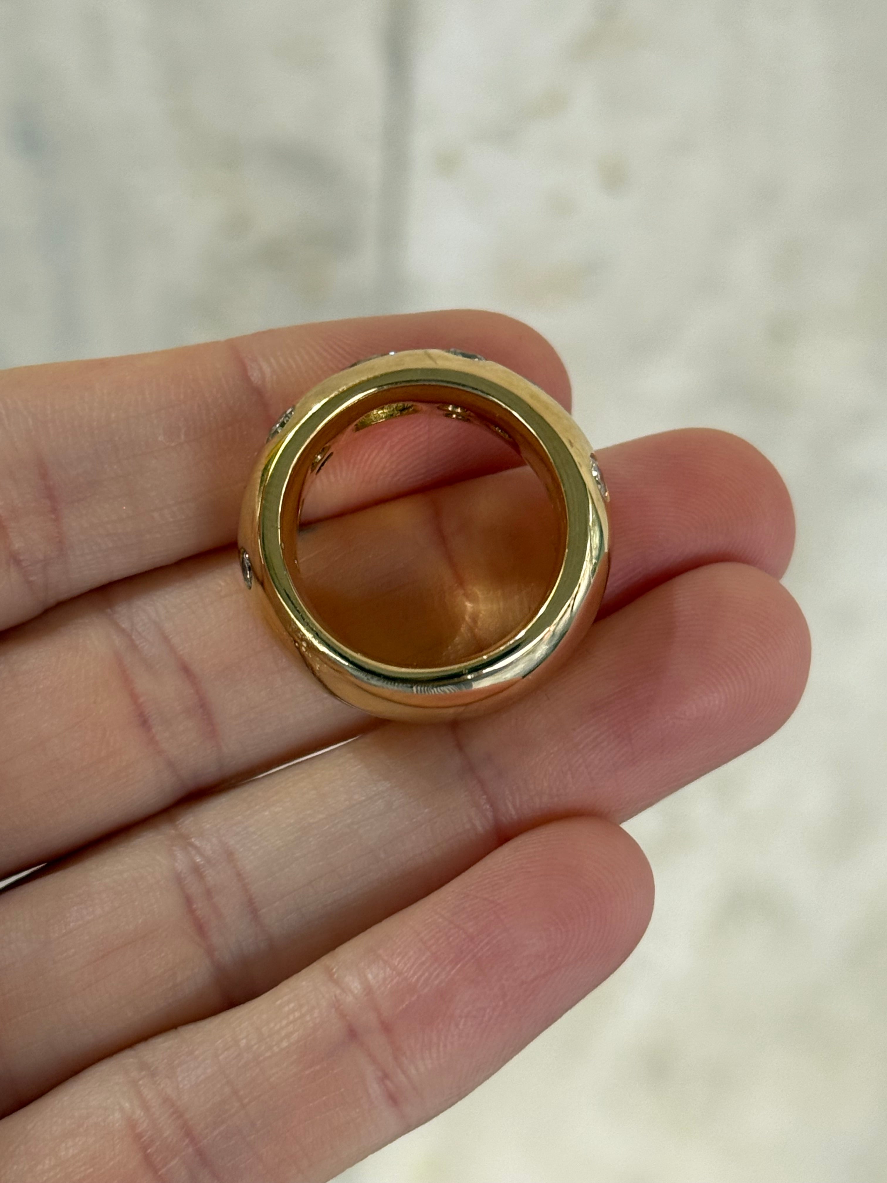 Solid Chunky Diamond Cluster Donut Band