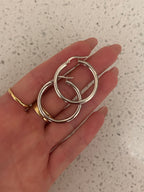 White Gold Hoops