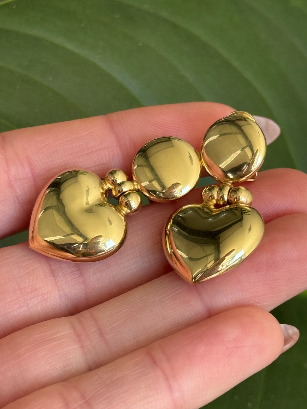 Puffy Heart Doorknocker Earrings