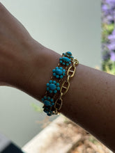 Load image into Gallery viewer, Turquoise Floral Bracelet
