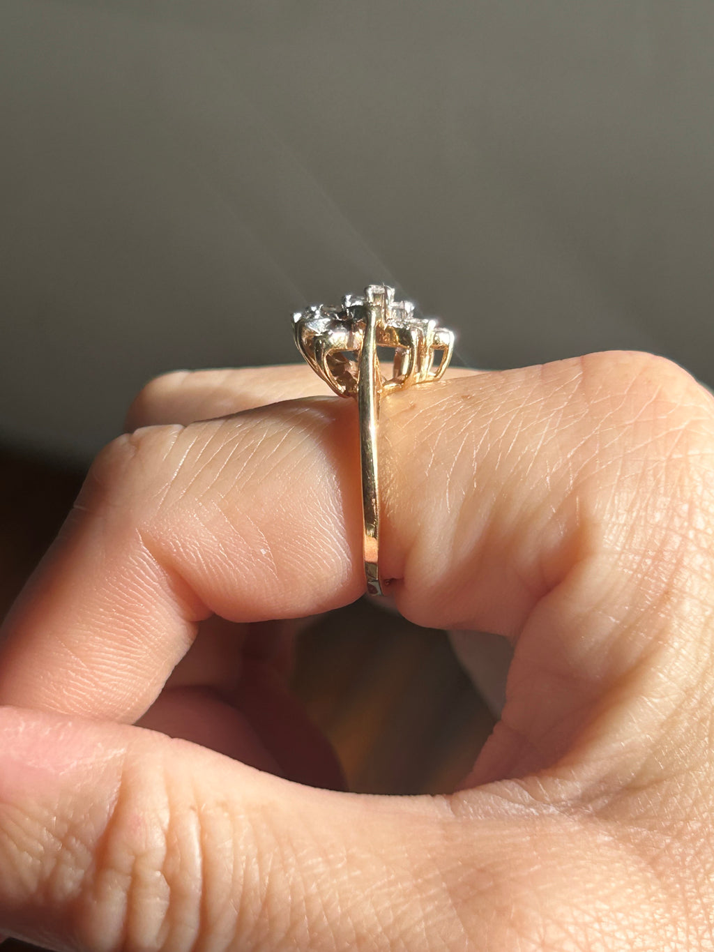 Diamond Dragonfly Cluster Ring